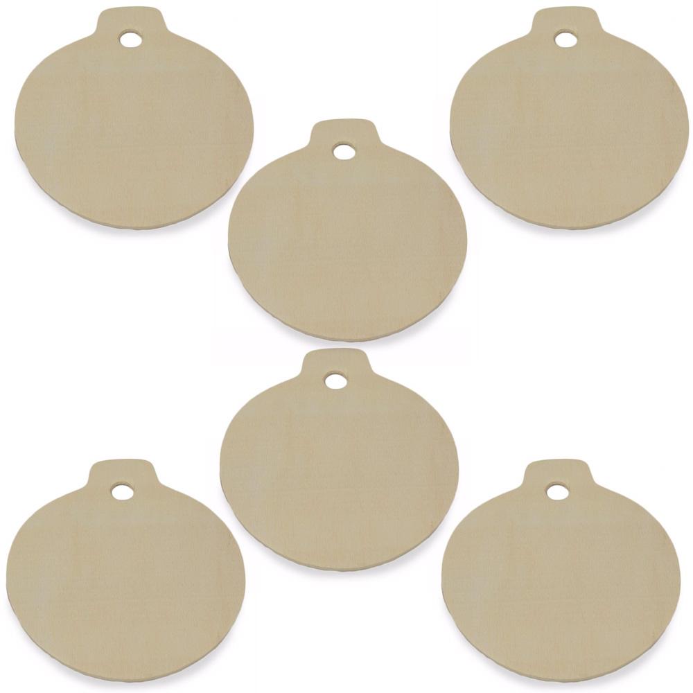 3.25-Inch Unfinished Wooden Christmas Ornament Cutouts for DIY Crafts: Set of 6
