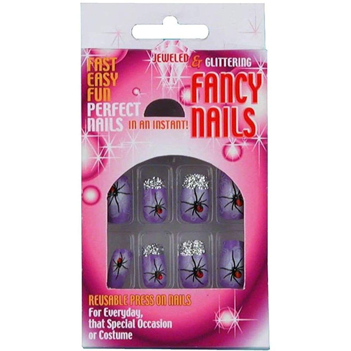 Jeweled &#x26; Glittering Spiders Fancy Costume Nails