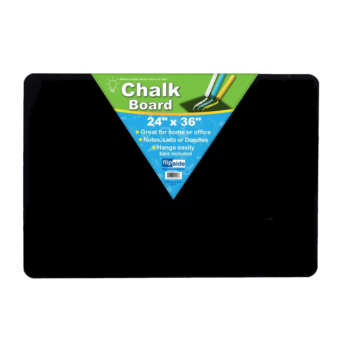 Chalk Board, 24&#x22; x 36&#x22;, Black, Pack of 2