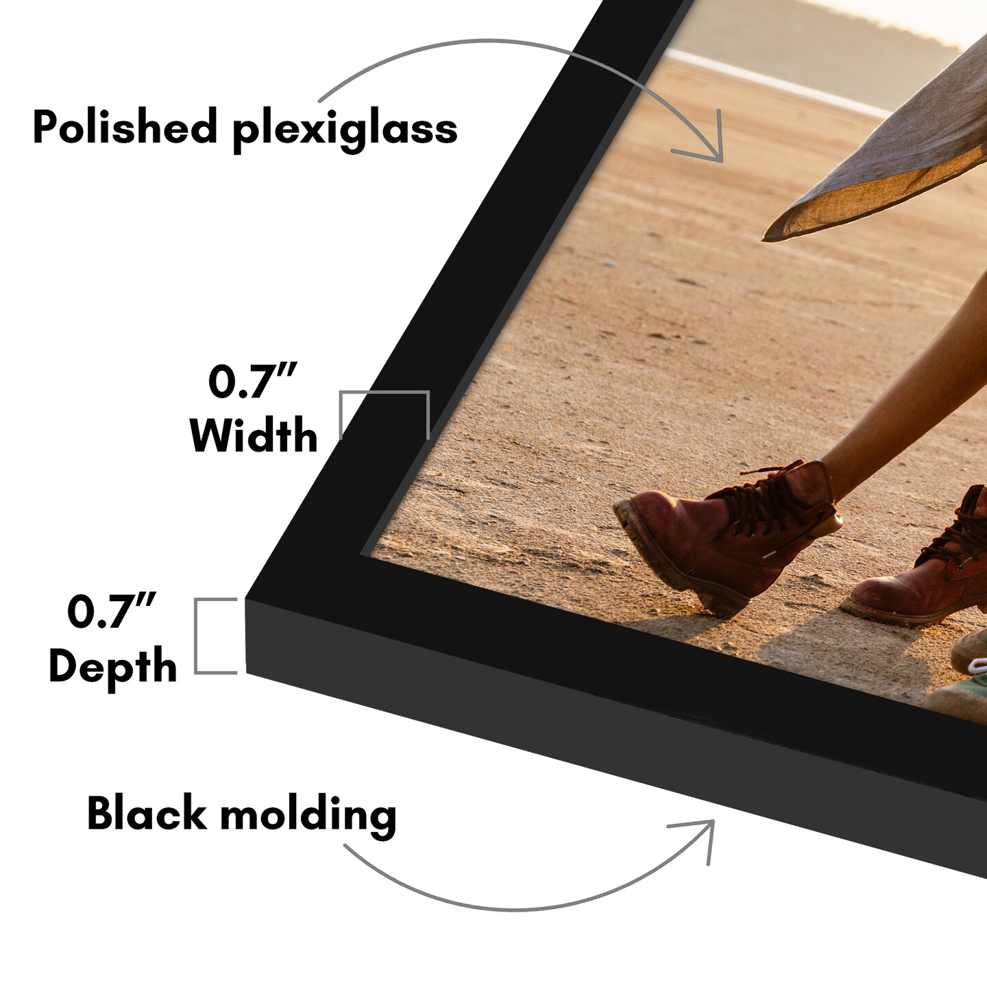 Americanflat Poster Frame - Perfect Frame for Photos and Artwork - Large Picture Frame - Polished Plexiglass - Hanging Hardware with Horizontal and Vertical Display