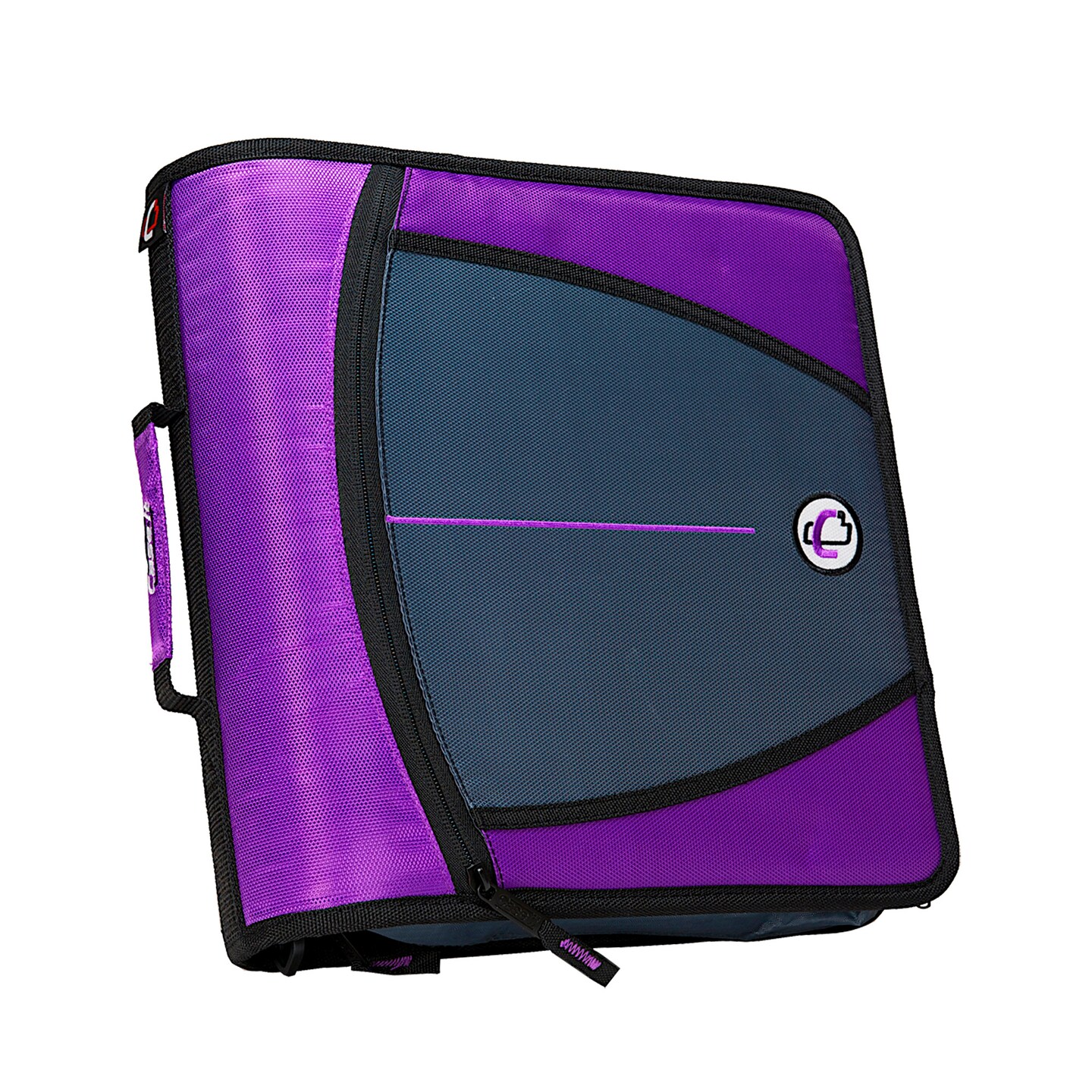 Case&#xB7;it Mighty Zip Tab O-Ring Binder, 3 Inches, Deep Purple