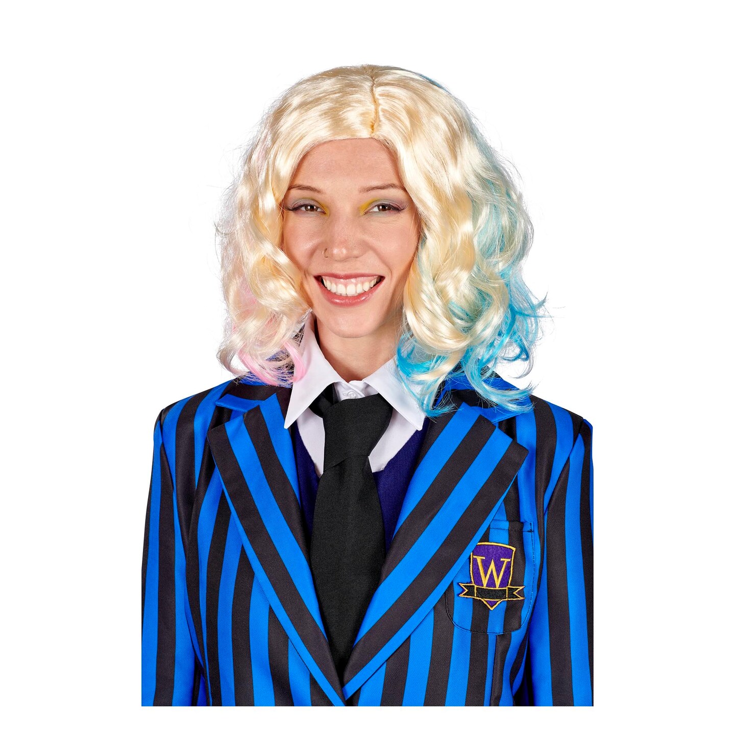 Wednesday Inspired Gothic Girls Friend Blonde Adult Costume Wig