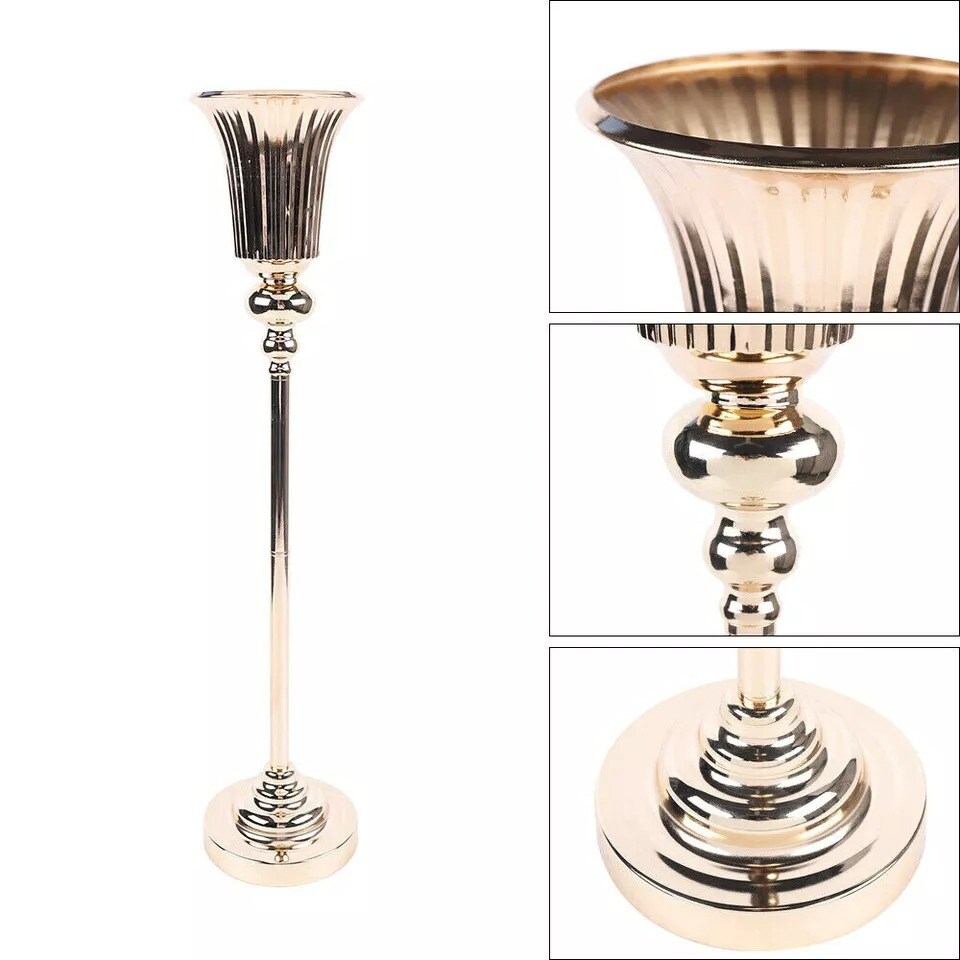 2 Pcs Gold Candelabra Candle Holder Centerpieces for Tables 5 Head Tall Candles