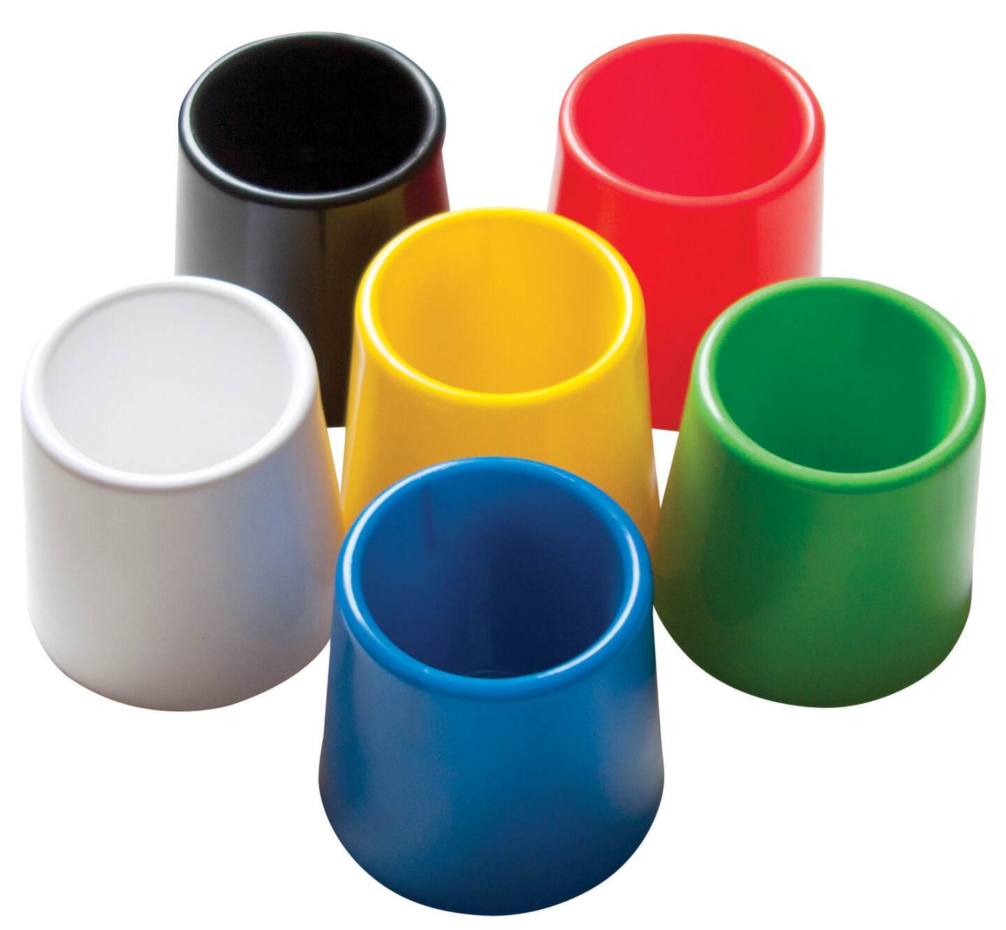 School Smart Paint Brush Water Pot Set, 4-3/4 x 3-1/2 Inches, Assorted Colors, Pack of 6