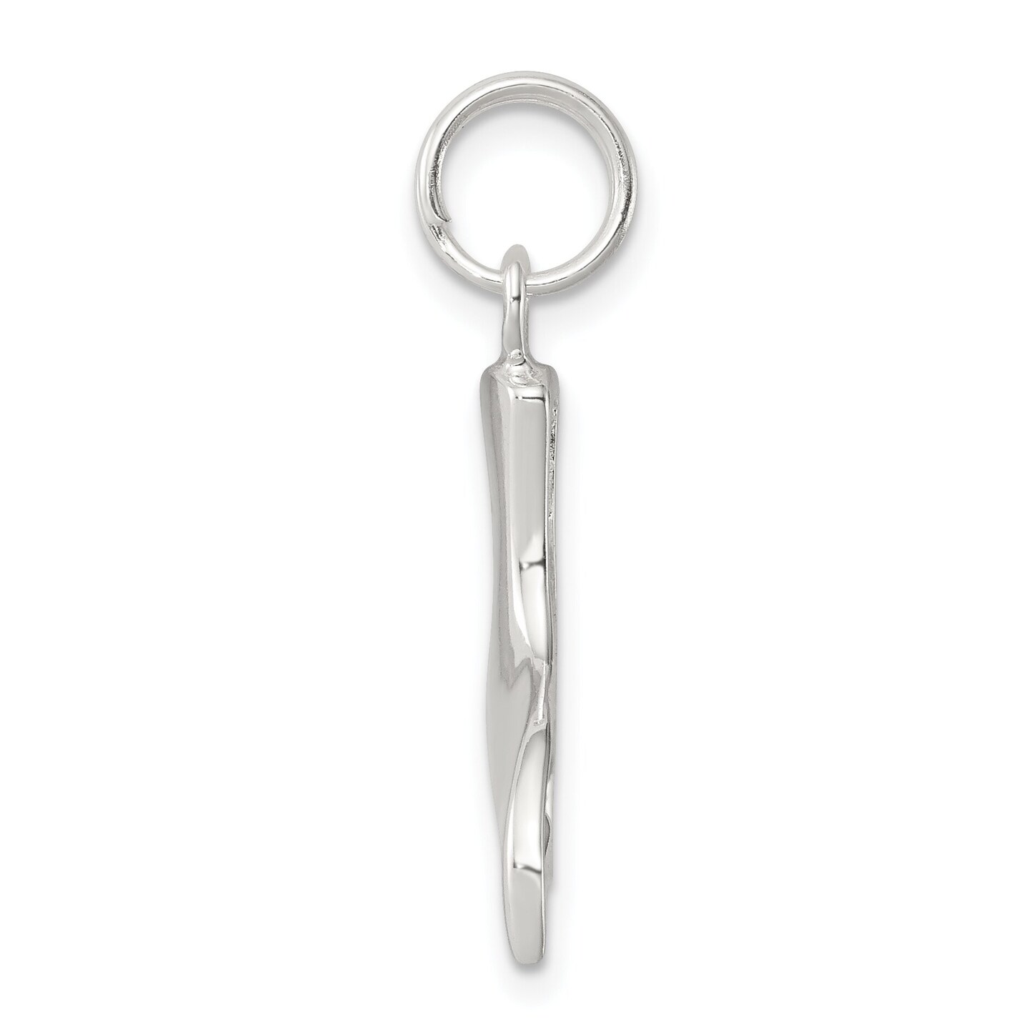 Sterling Silver Whale Tail Charm Pendant Jewelry 26mm x 18mm