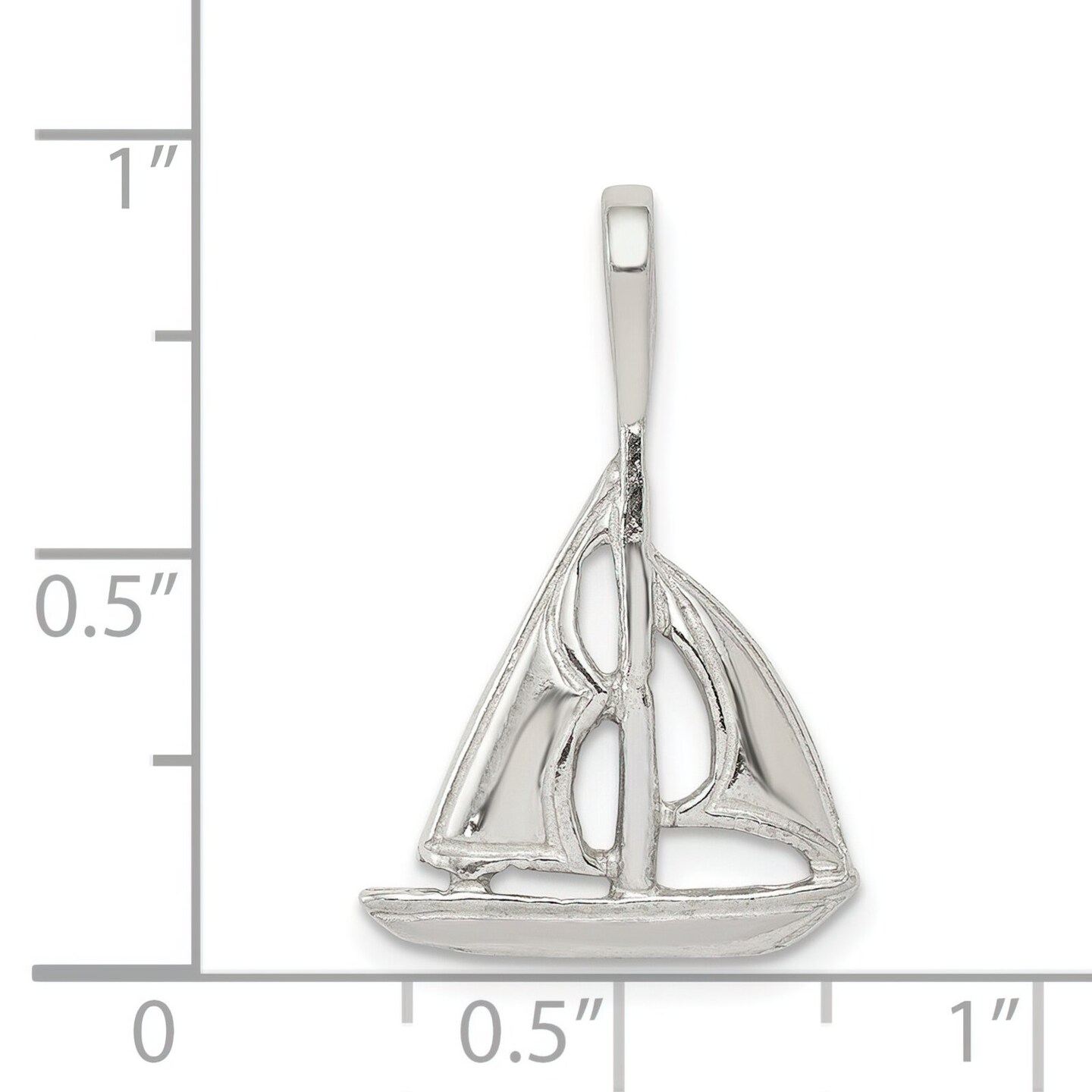 Sterling Silver Sailboat Charm Pendant Sailing Jewelry 25mm x 16mm