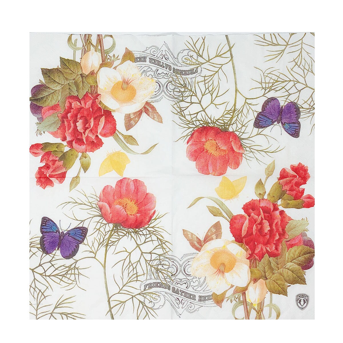 Wrapables® Floral 2 Ply Paper Napkins (40 Count) for Wedding, Dinner Party, Tea Party, Decorative Decoupage