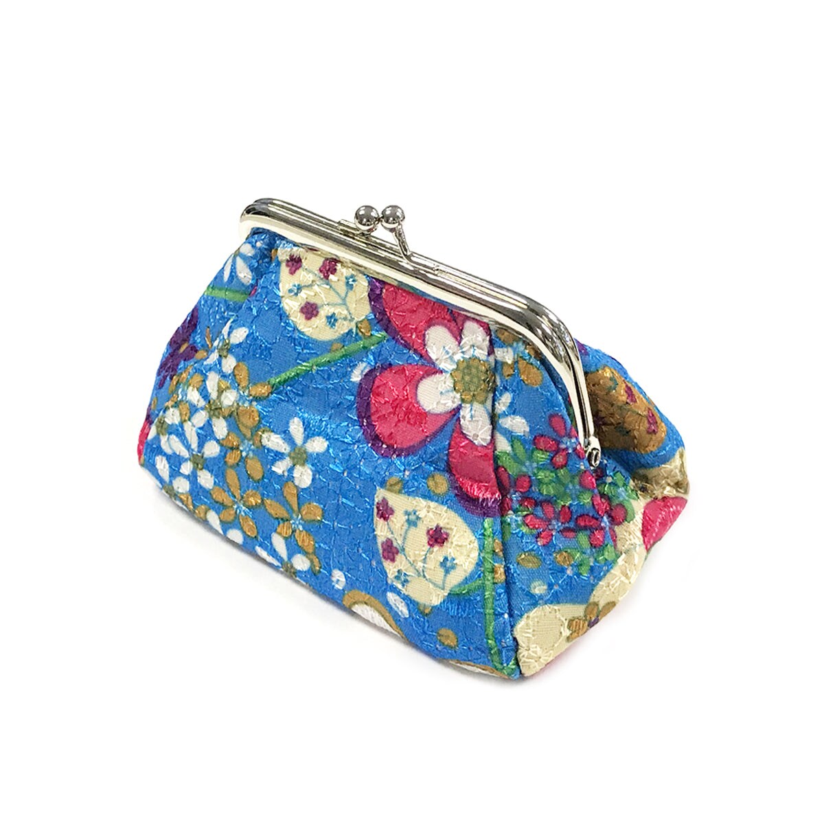 Wrapables Canvas and Embroidered Floral Coin Purse Clutch Wallet (Set of 2)