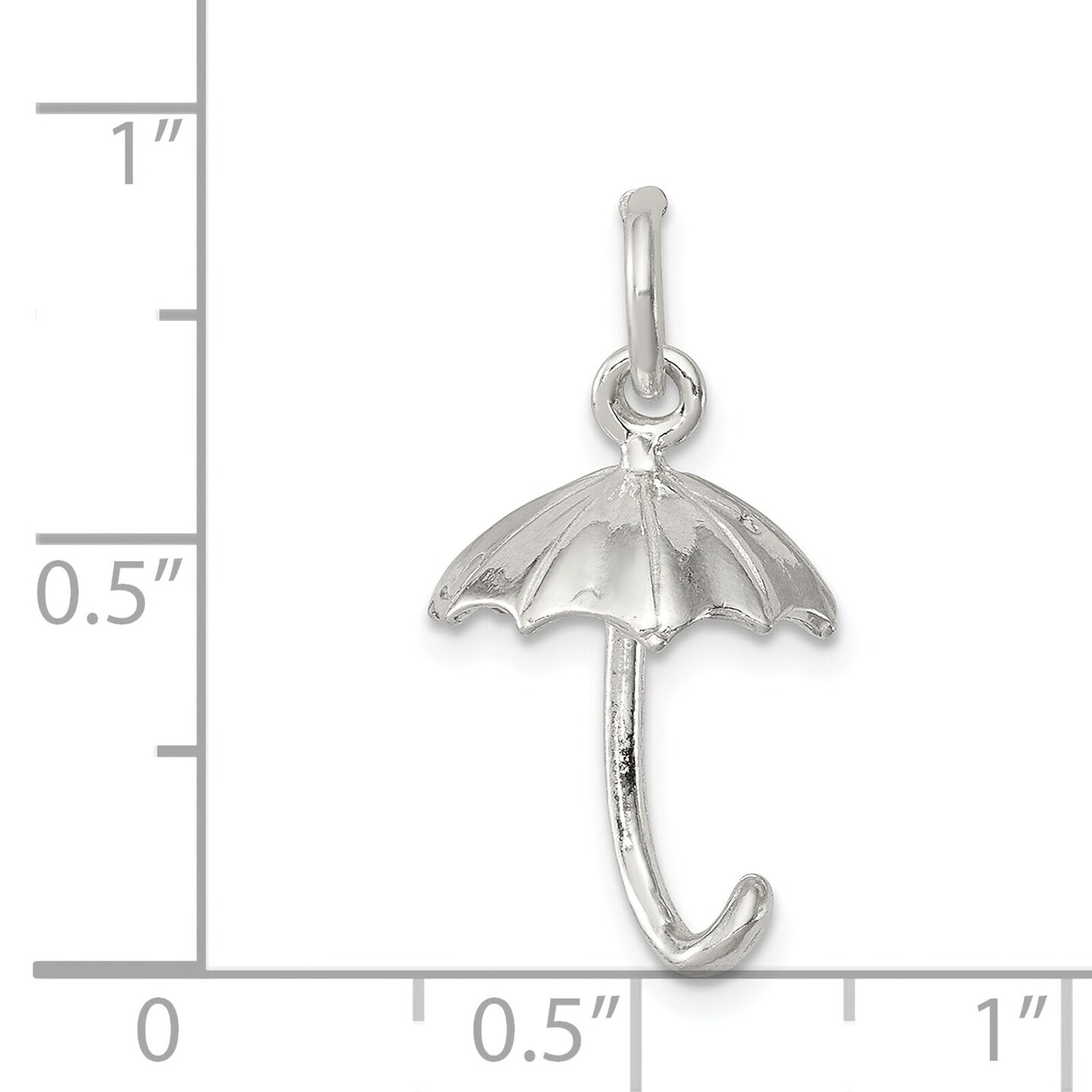 Sterling Silver Umbrella Charm Pendant Jewelry 25mm x 12mm