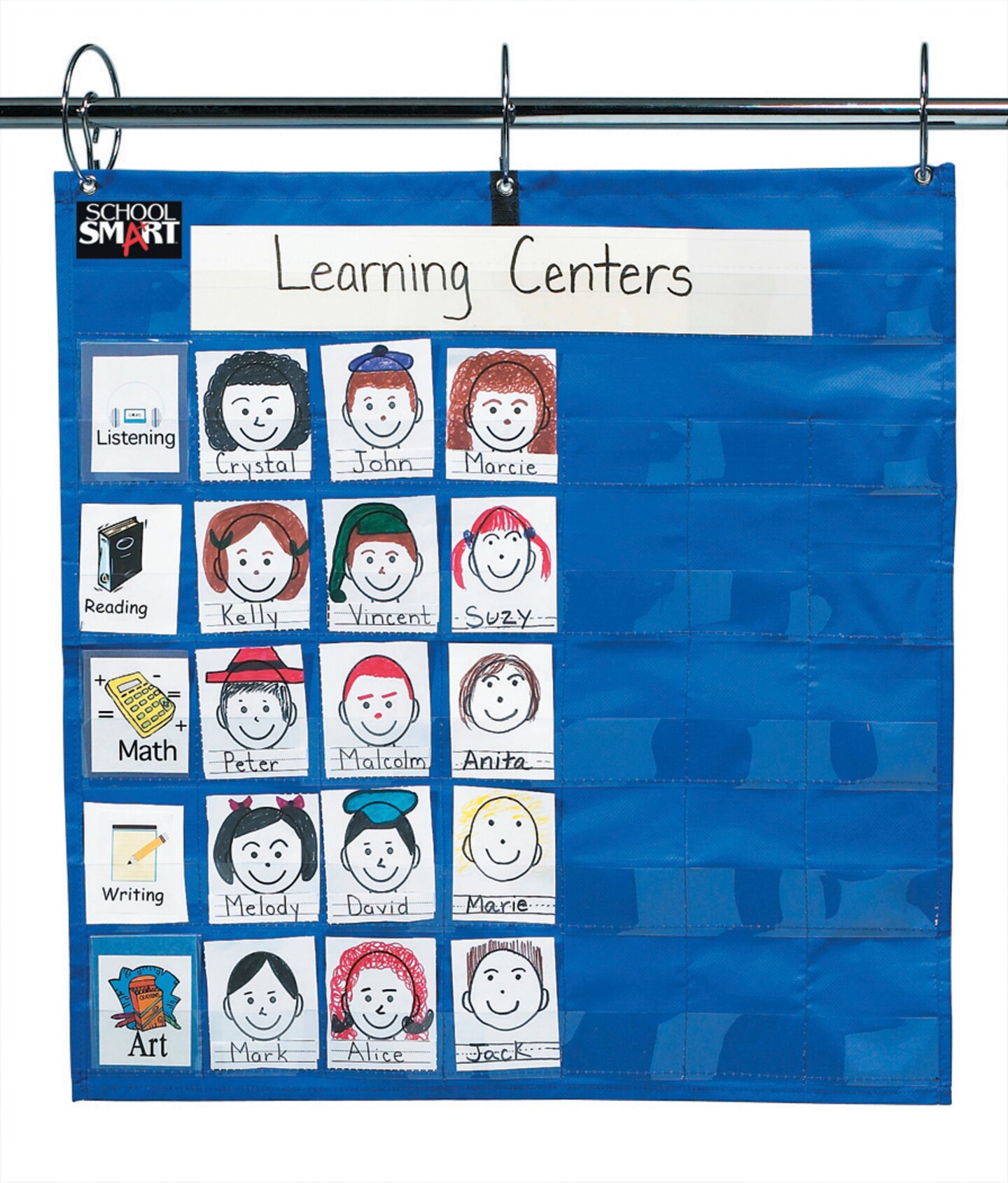 School Smart Student Group Pocket Chart, 35 Pockets, 27 x 26 Inches