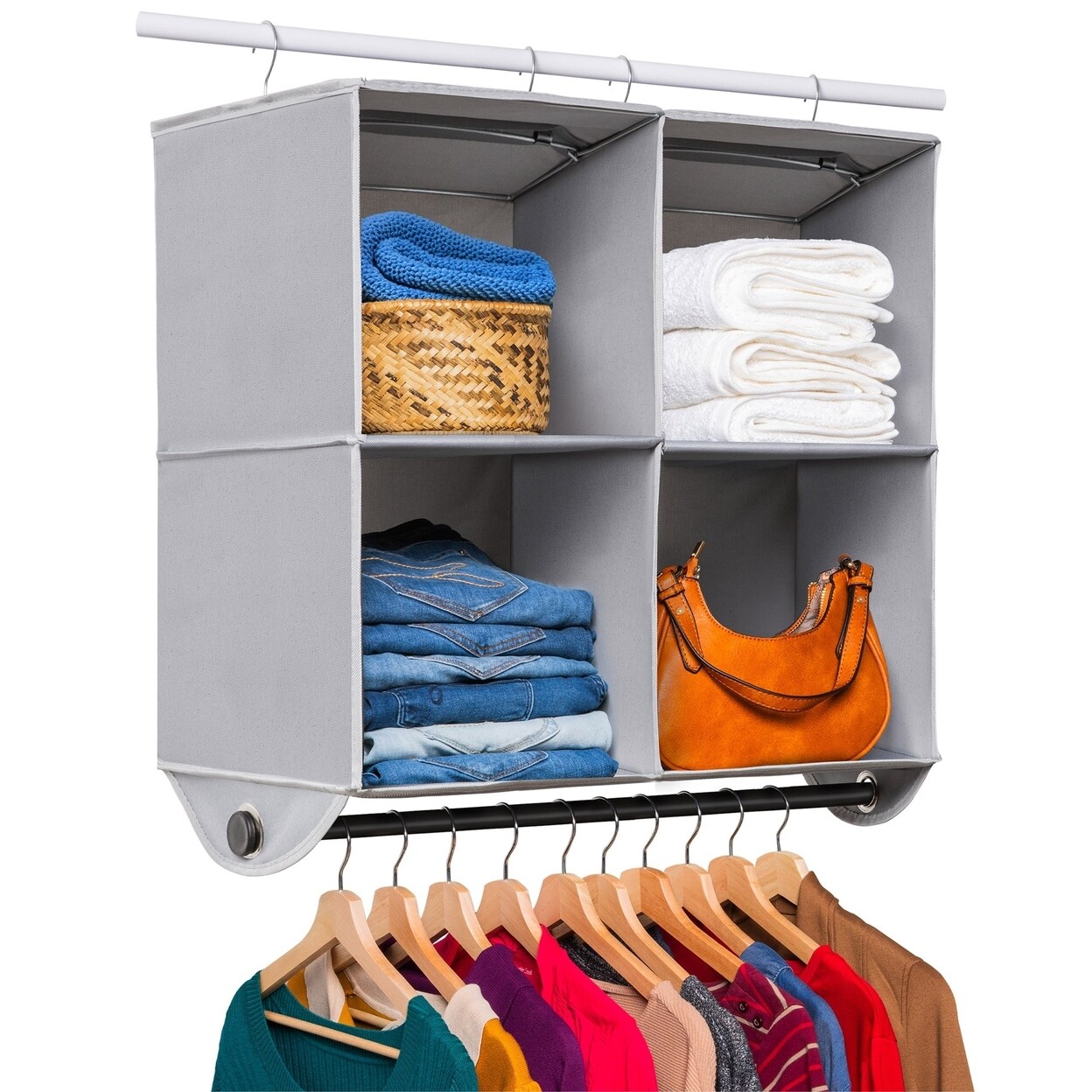 Hanging Closet Organizers - Closet Storage And Rv Closet Organizer - Grey