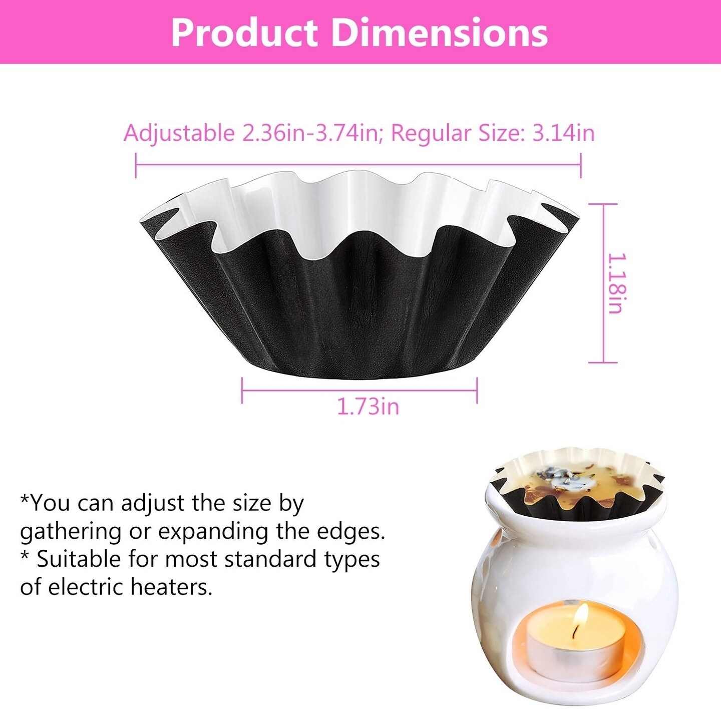 Global Phoenix 50Pcs Wax Melt Warmer Liners Reusable Leak-proof Candle Tray Liner for Scented Wax Electric Wax Warmers Plug in Warmers