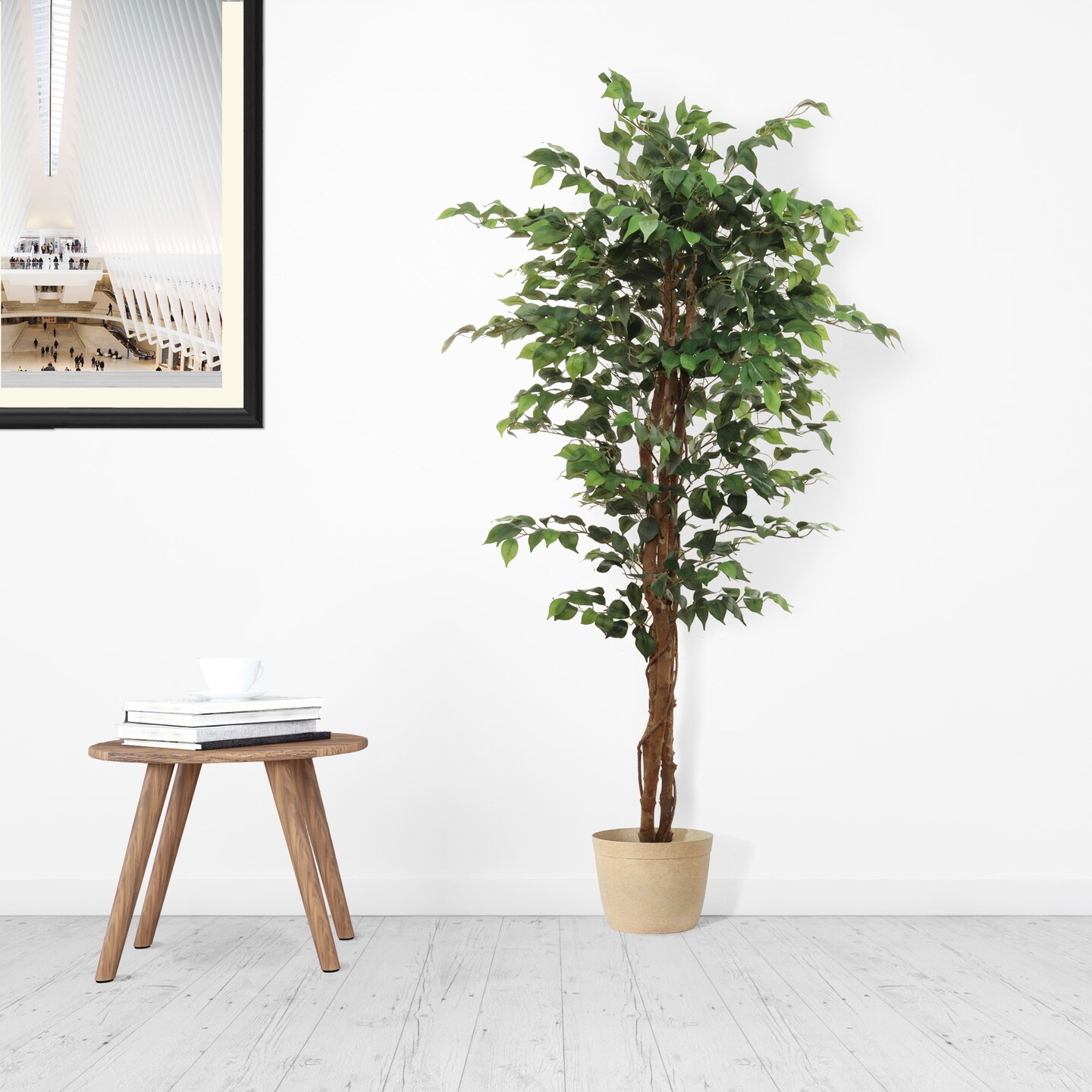 Stunning 6-Foot Artificial Ficus Tree with 1008 Lush Leaves - Elegant Home & Office Decor, Floral Home by Artificial Flowers