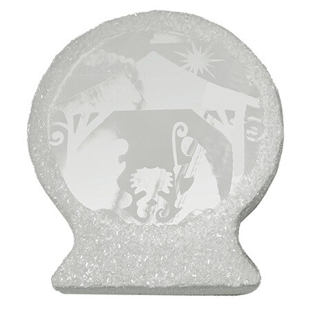 Northlight LED Lighted Nativity Scene Christmas Decoration - 9.25" - Silver Tone
