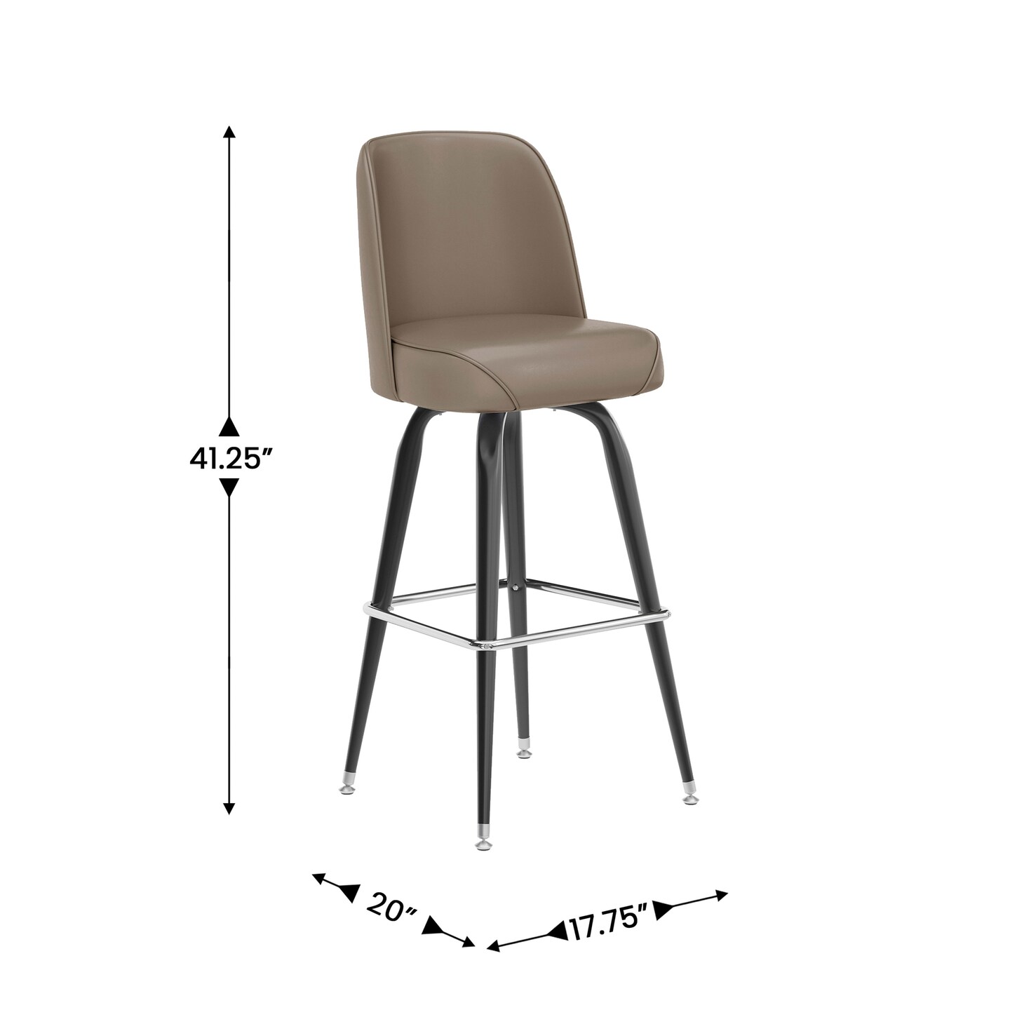 Emma and Oliver 2 Pack Metal Barstool with Swivel Bucket Seat