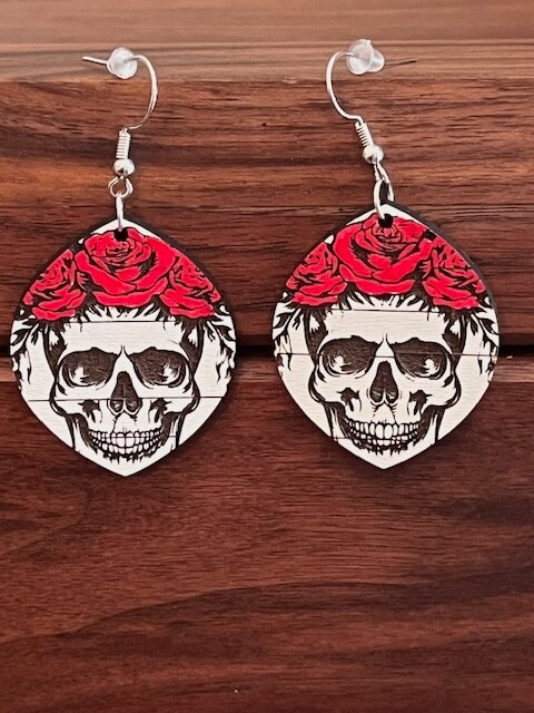 Skull and Roses Dangle Earrings product 2