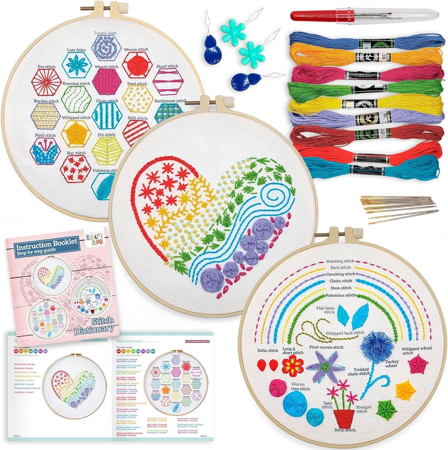 Embroidery Kit for Beginners Cross Stitch Kits for Beginners Needlepoint Kits for Adults Embroidery Kits for Adults Cross Stitch Kit Beginner Embroidery Kit for Adults Heart