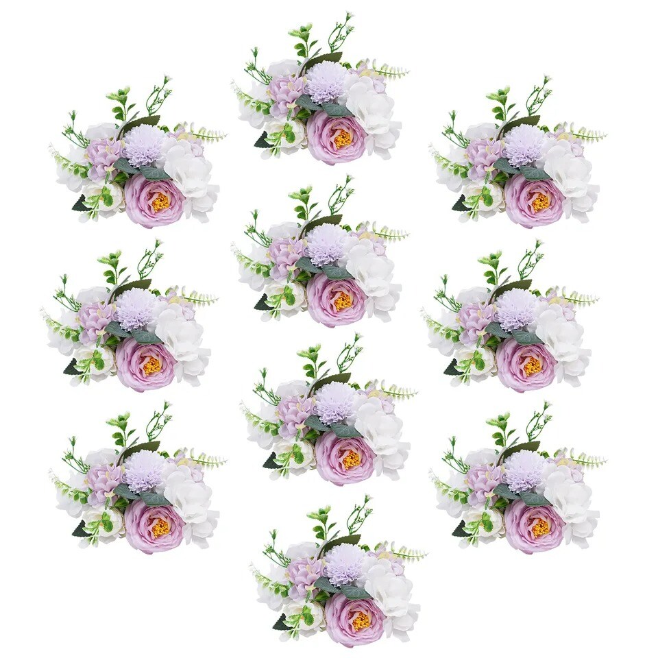 10-pack Artificial Flower Bouquets Wedding Flower Balls for Centerpieces Decor
