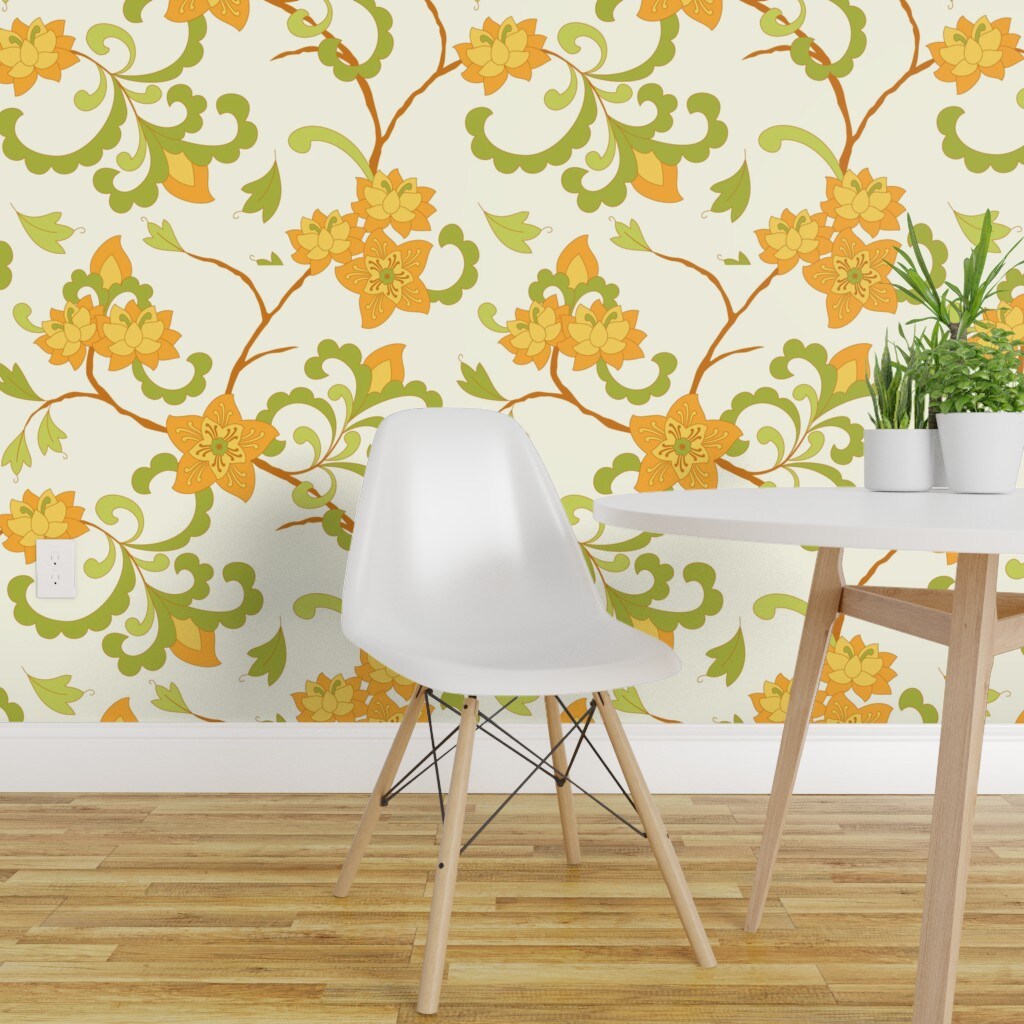 Custom Floral Peel and Stick Wallpaper Removable Wallpaper 