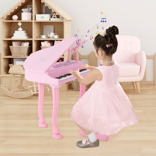 37 Keys Kids Piano Keyboard with Stool and Piano Lid