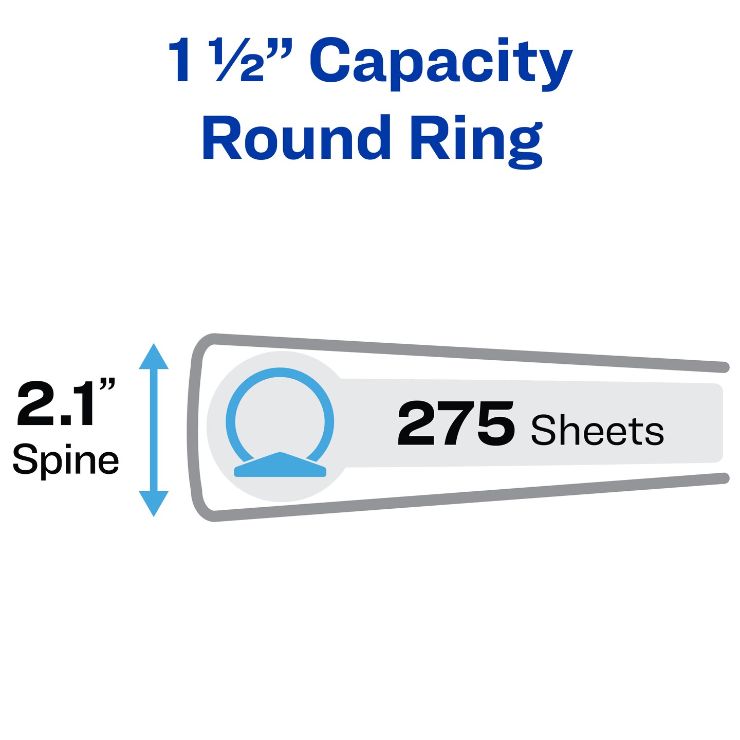 Avery Economy 3 Ring Binder, 1-1/2 Inch Round Rings, 4 Black Binders (03401)