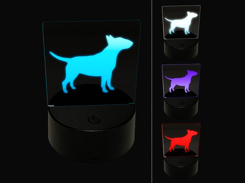 Bull Terrier Dog Solid 3D Illusion LED Night Light Sign Nightstand Desk Lamp