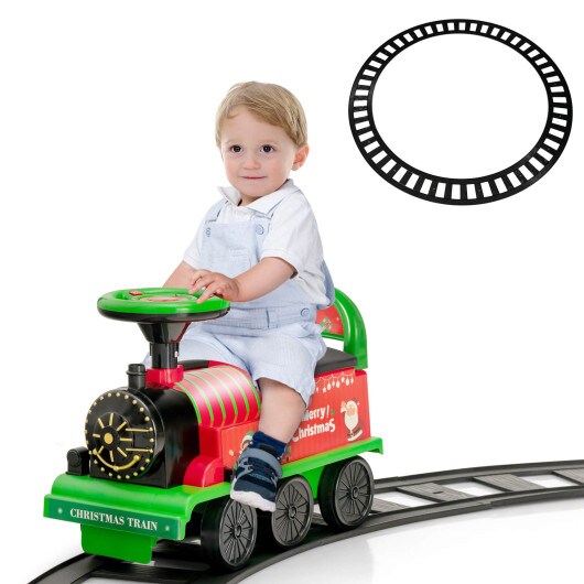 6V Electric Kids Ride On Train with 16 Pieces Tracks