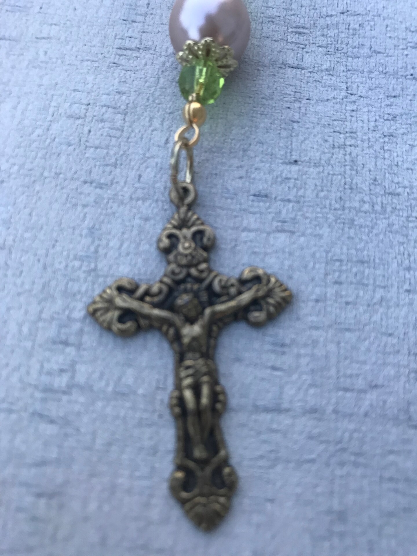 Car rosary, auto rosary, pocket rosary, Saint Joseph rosary, rear