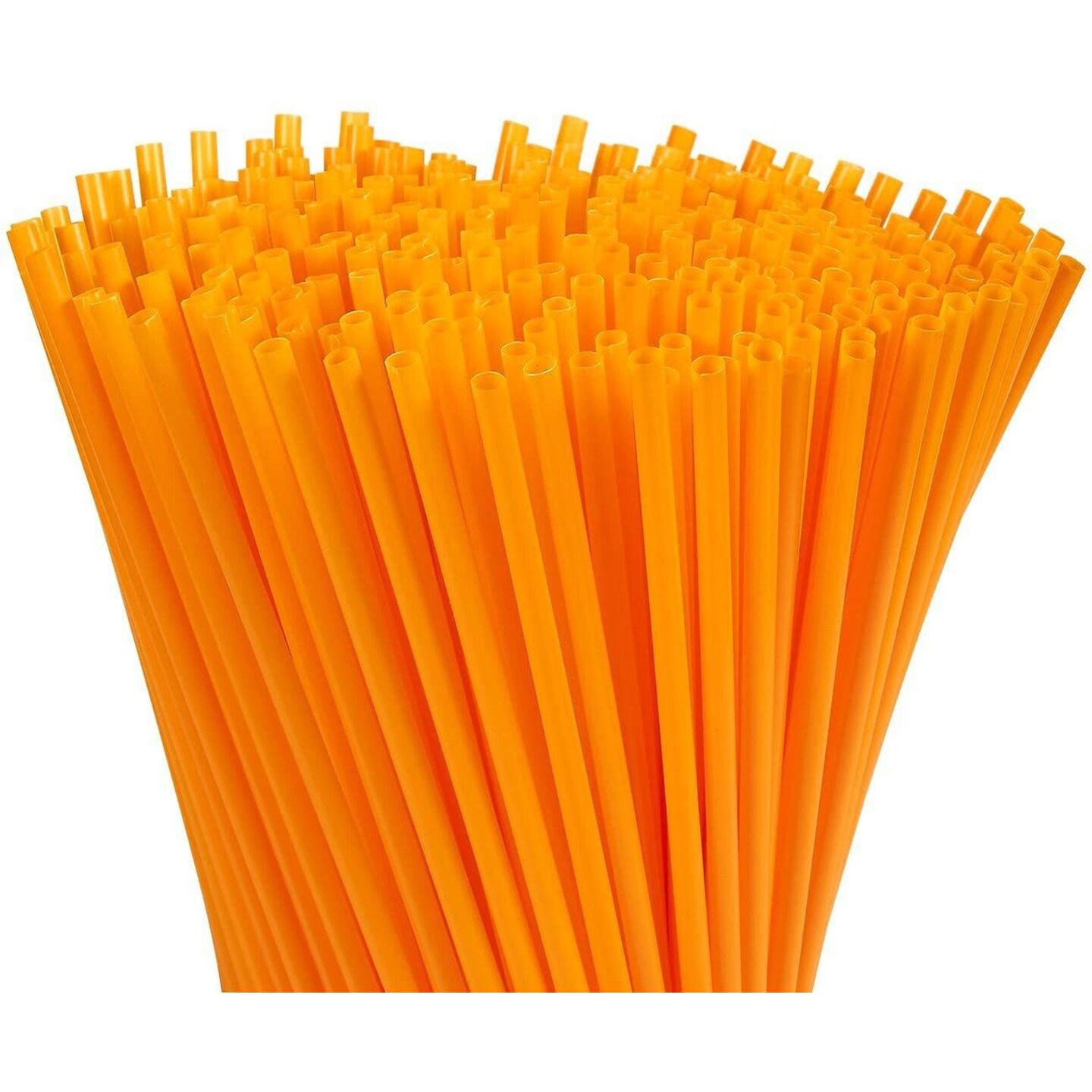 300 Pack Plastic Orange Disposable Party Drinking Straws, Extra Long Size, 10 In