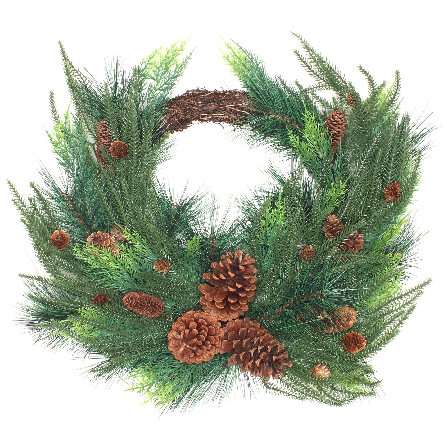 National Tree Company Artificial Christmas Wreath, Green, Mixed Pine, Pine Cones, 26 Inch