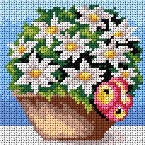 Needlepoint canvas for halfstitch without yarn Bouquet of