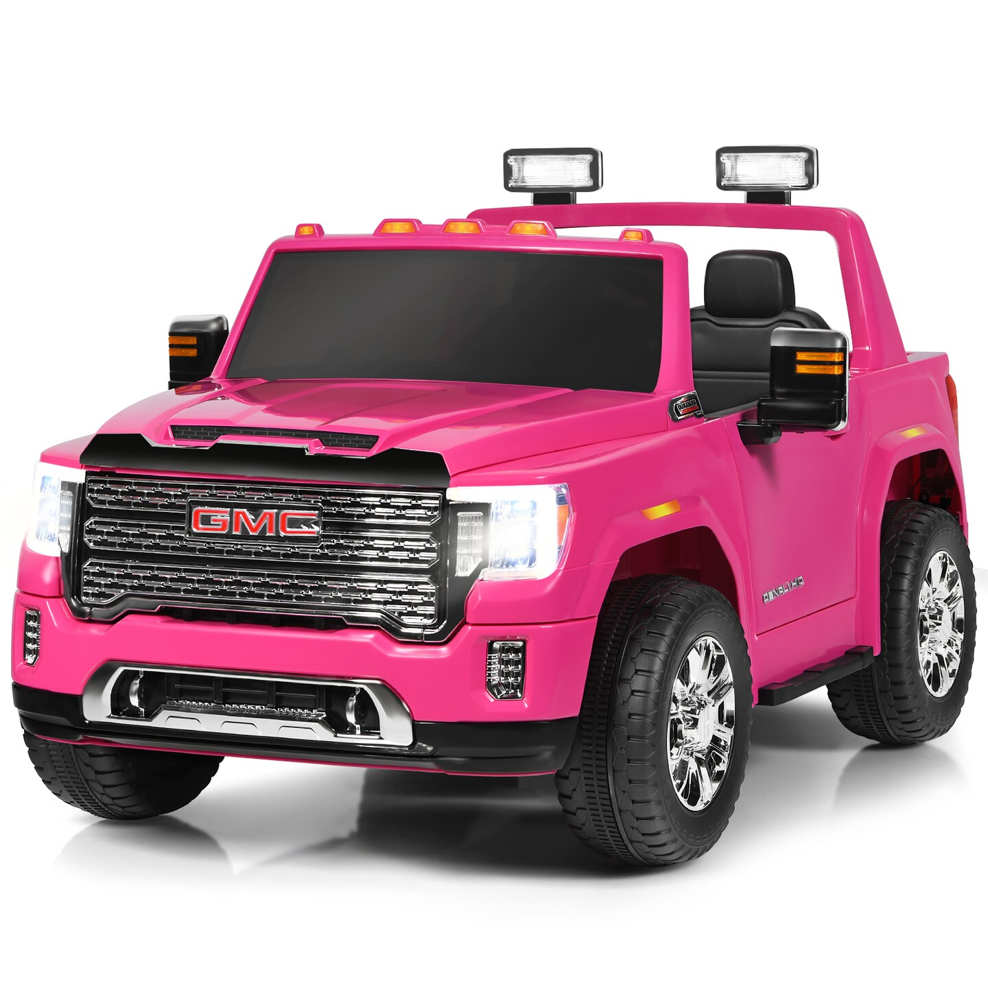 12V 2-Seater Licensed GMC Kids Ride On Truck RC Electric Car with Storage Box