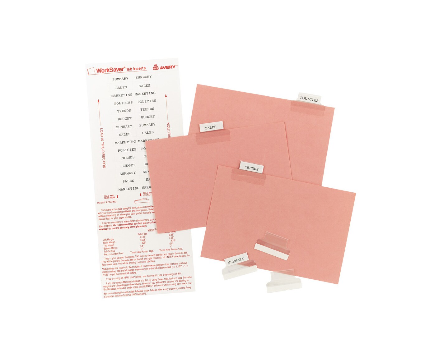 Avery Self-Adhesive Index Tabs with Printable Inserts, 1 Inch, 25 Tabs Per Pack, 3 Packs, 75 Tabs Total (16221)