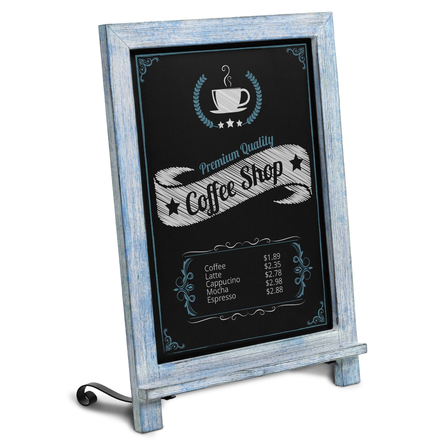 HBCY Creations Hanging or Tabletop Chalkboard with Legs/Wedding Table Sign/Kitchen Countertop Memo Board