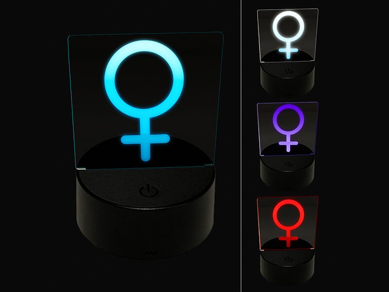 Venus Woman Female Gender Symbol 3D Illusion LED Night Light Sign Nightstand Desk Lamp