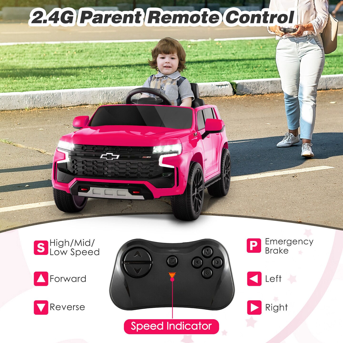 Electric Kids Ride-On Car with Remote Control and Music Player