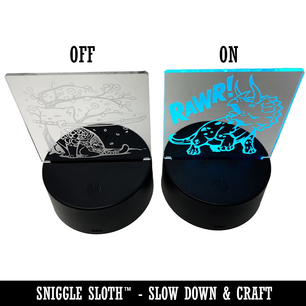 Skier Skiing Down Mountain Slopes 3D Illusion LED Night Light Sign Nightstand Desk Lamp
