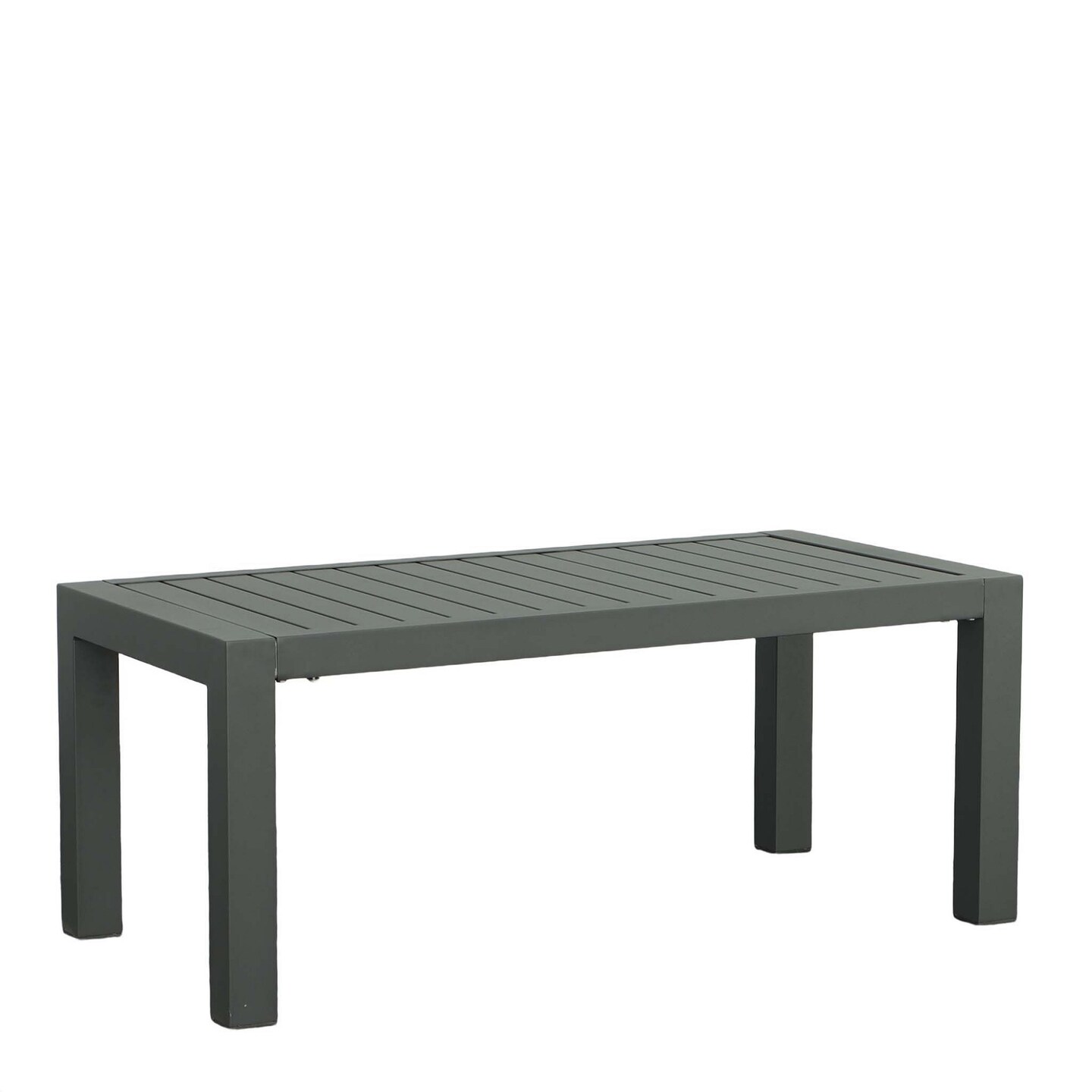 Contemporary Home Living Metal Outdoor Coffee Table - 43&#x22; - Gray