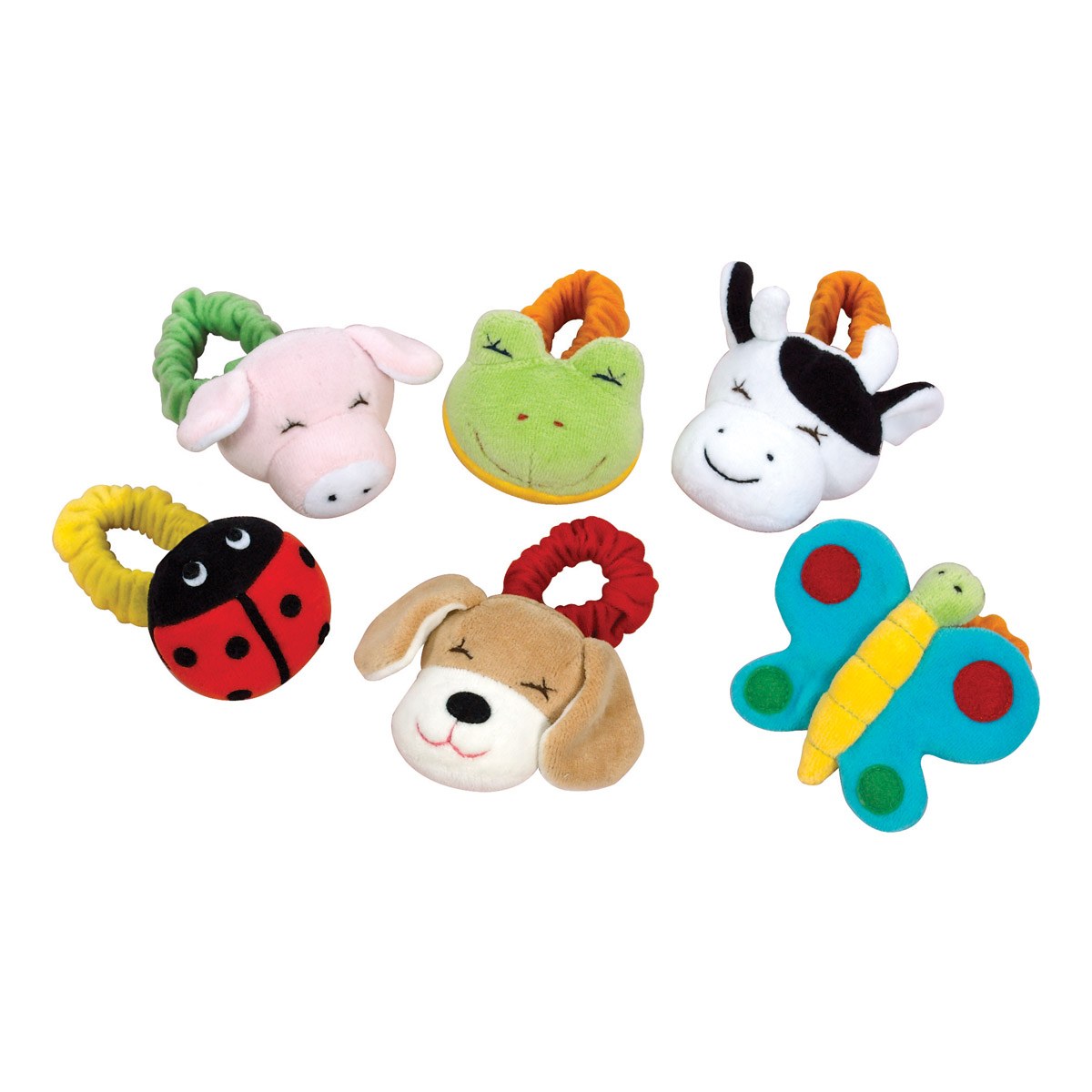 Kaplan Early Learning Company Infant Colorful Wrist Rattles - Set of 6