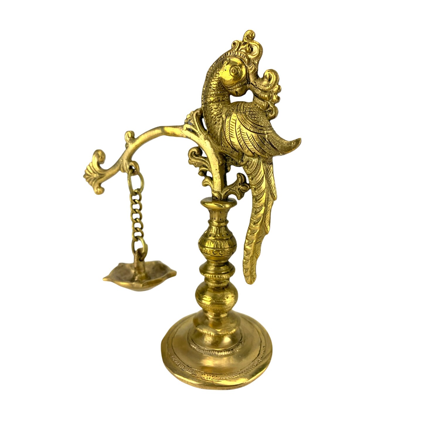 Brass Annam Oil Lamp Diya Peacock Samai Deepak Lamp Kerala Traditional Kutthu Vilakku Panchmahal Deepam for Home Temple Mandir Office Diwali Decoration - Deepawali Housewarming Return Gift