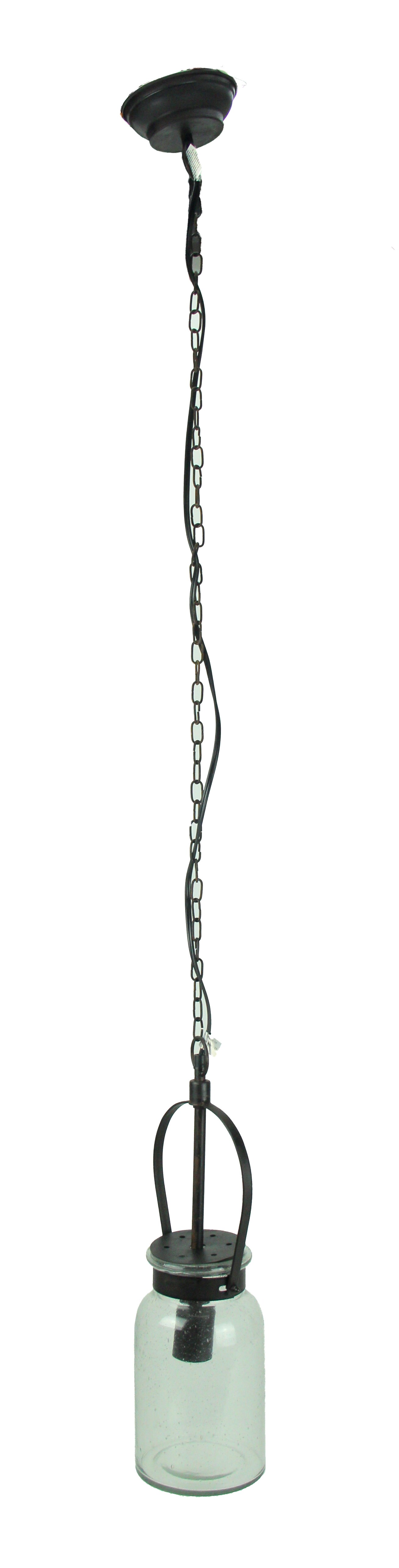 Audrey's Rustic Clear Glass Jar Shade Indoor Kitchen Pendant Light