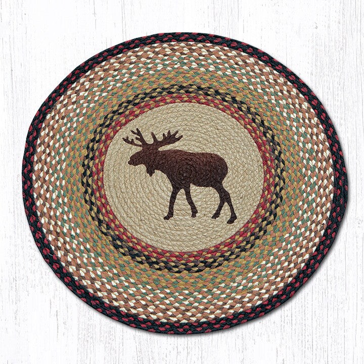 Earth Rugs RP-19 Moose Round Patch 27&#x22; x 27&#x22;