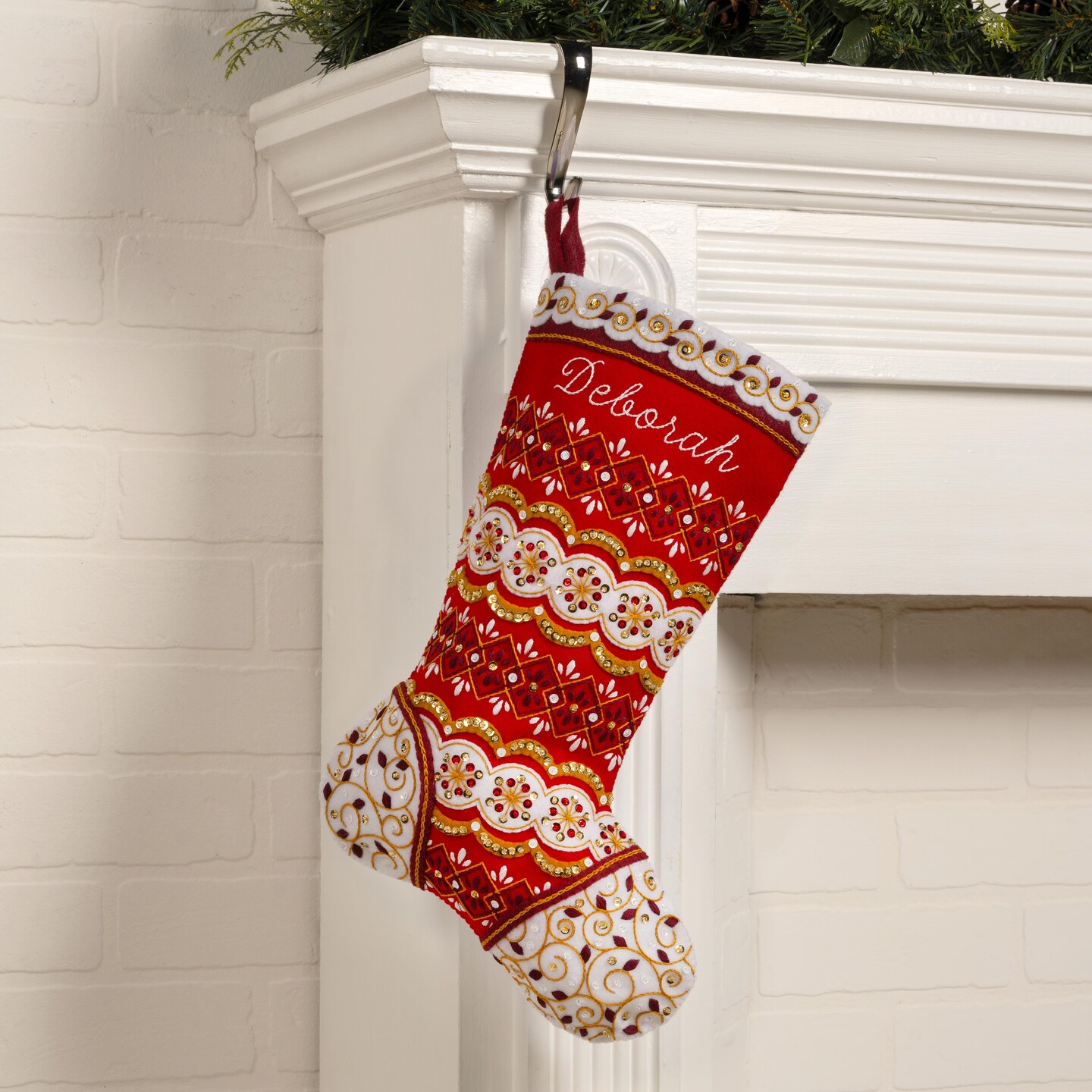 Bucilla Felt Stocking Applique Kit 18&#x22; Long-Timeless Elegance