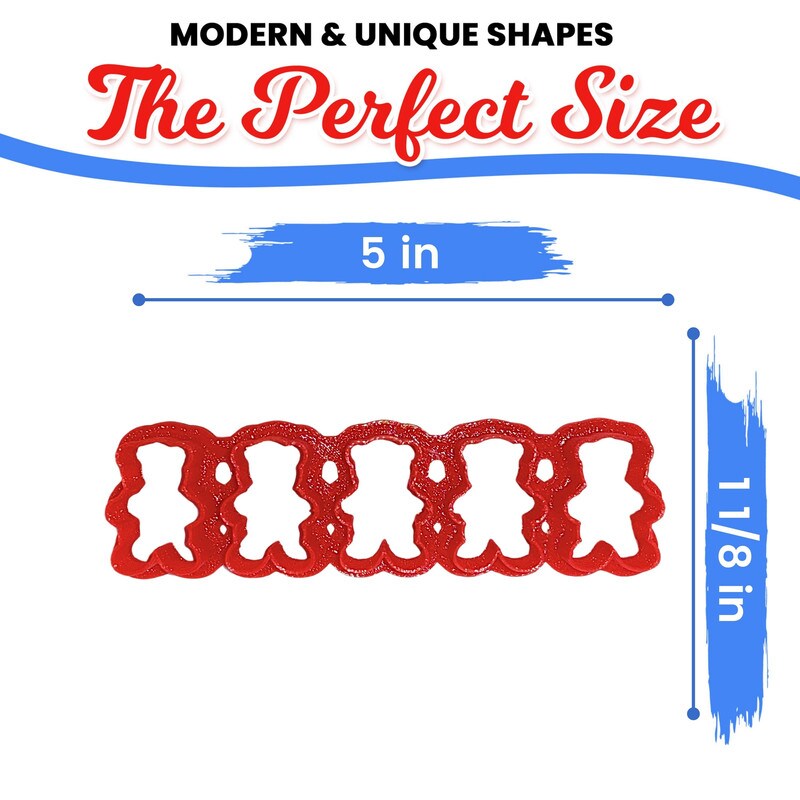 CookieCutter.Com Brand Cookie Cutters Teddy Bear Cracker Multi Cutter 1 1/8 in segments, Food Safe 3d Printed Plastic,Made in USA (Color may vary)