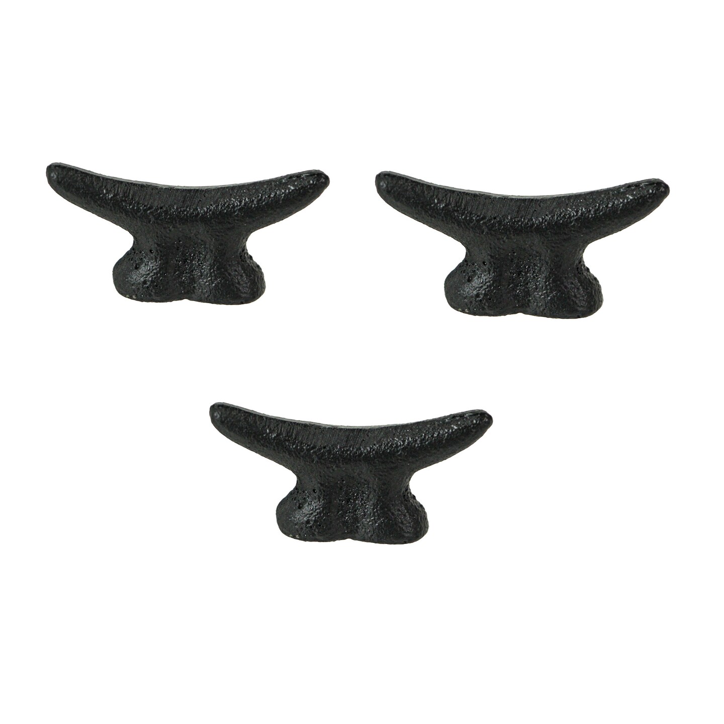 2.5 In Cast Iron Nautical Cleat Drawer Pulls Decorative Cabinet Knobs Set of 6