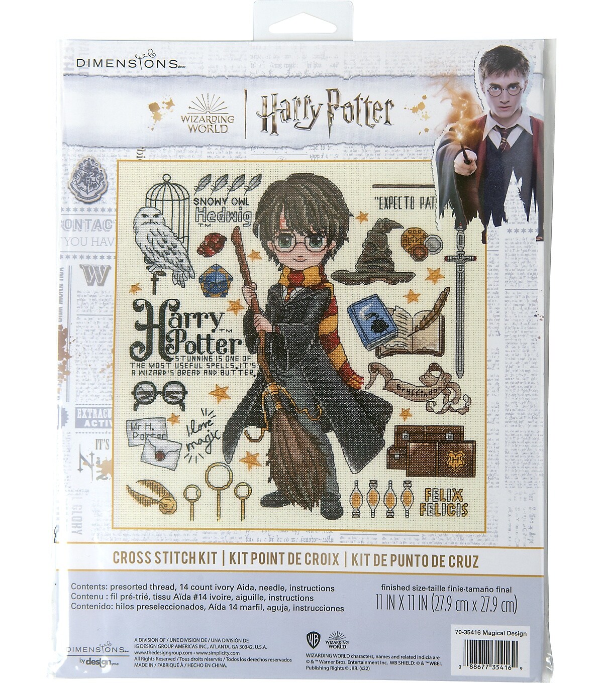 Dimensions Harry Potter Counted Cross Stitch Kit 11"X11"-Magical Design