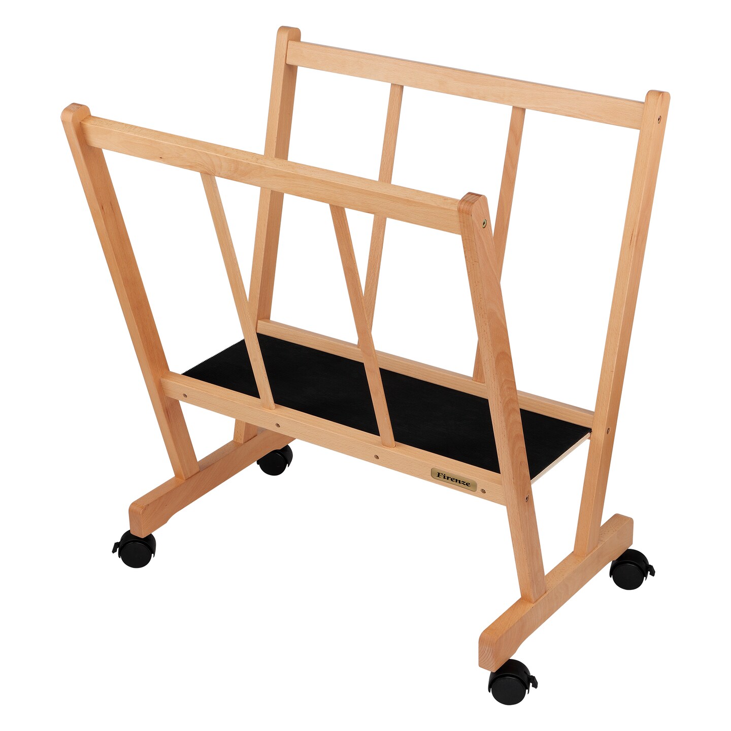 Creative Mark Firenze Wood Large Print Rack with Castors - Perfect for Display of Canvas, Art, Prints, Panels, Posters, Art Gallery Shows, Storage Rack