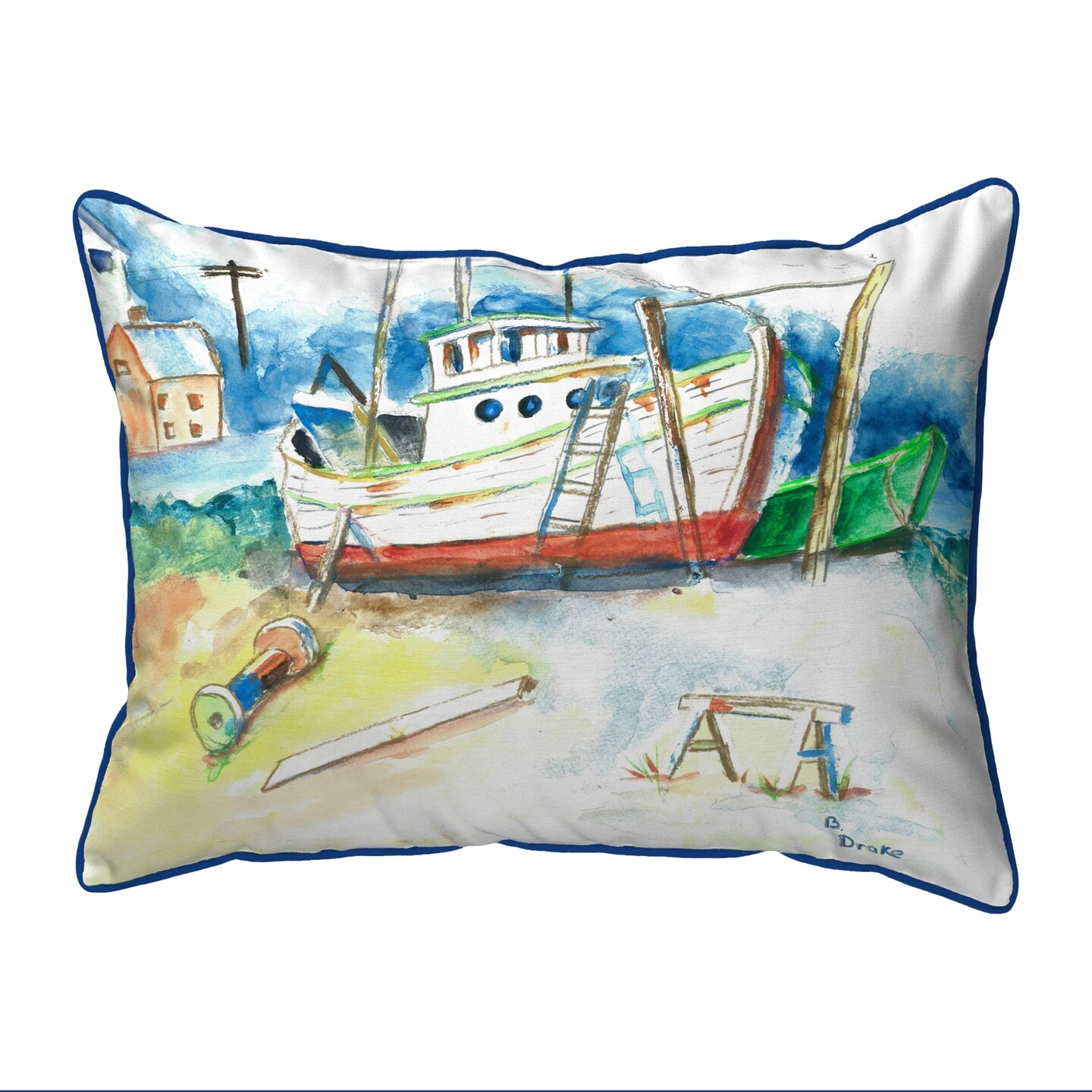 Betsy Drake Old Boat Extra Large 20 X 24 Indoor / Outdoor Pillow