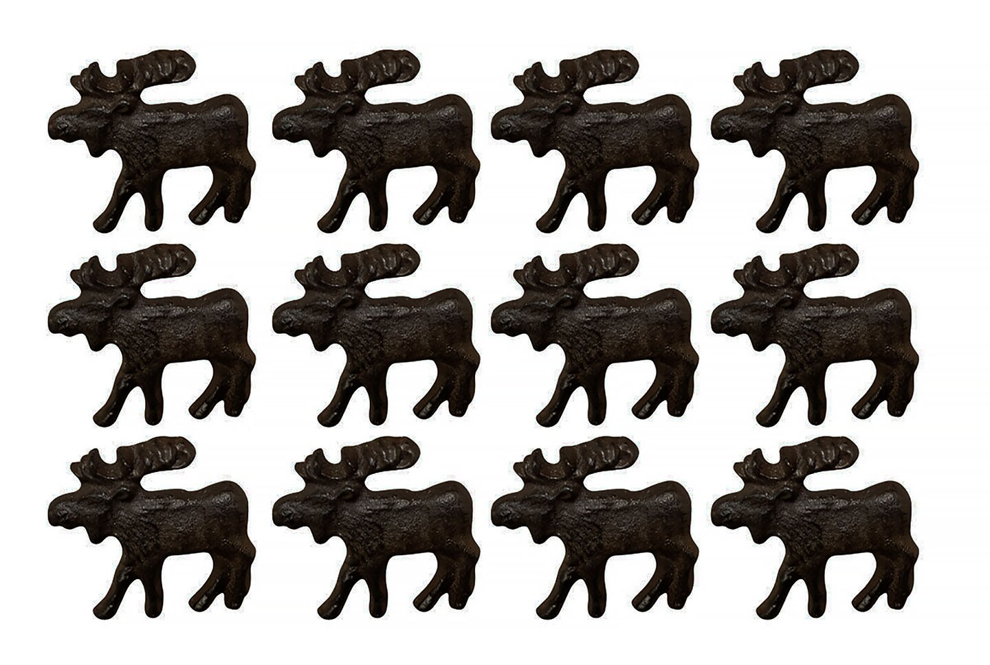 Rustic Brown 12 Piece Cast Iron Moose Drawer Pull Cabinet Knob Set ...