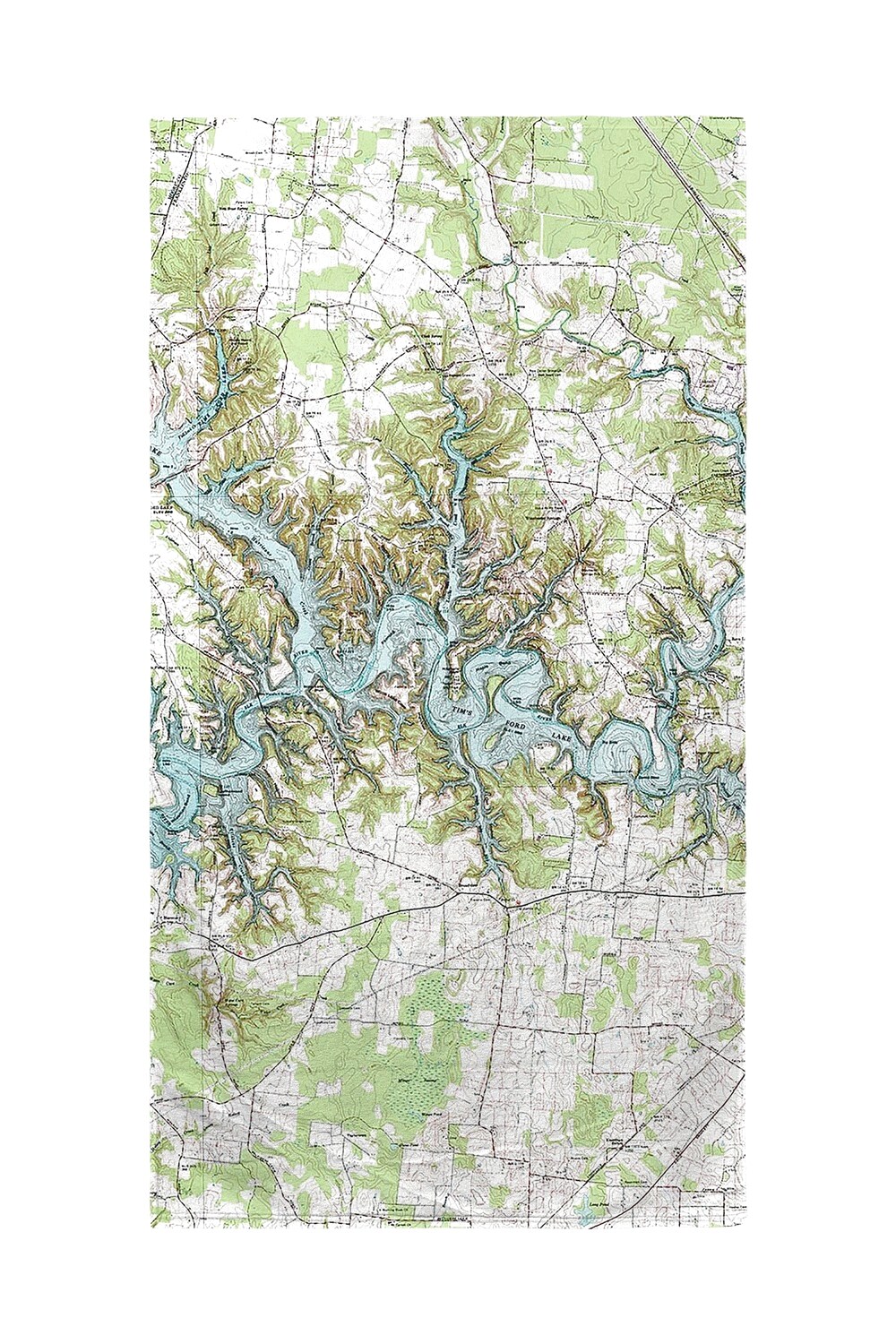 Betsy Drake Tims Ford Lake, TN Nautical Map Beach Towel